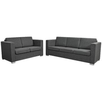 Vidaxl Dvodijelni set sofa od tkanina tamnosivi