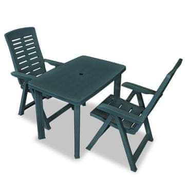 Vidaxl Bistro set od 3 komada, plastika, zeleni