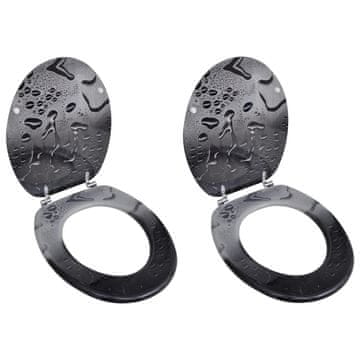 Vidaxl Toaletna daska 2 kom MDF s uzorkom kapi