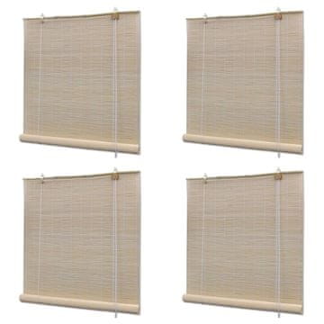 Vidaxl Prirodne bambusove rolete, 4 kom, 120 x 160 cm