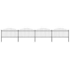 Vidaxl Vrtna ograda s vrhom koplja Čelik 714,5 x 150 cm Crna