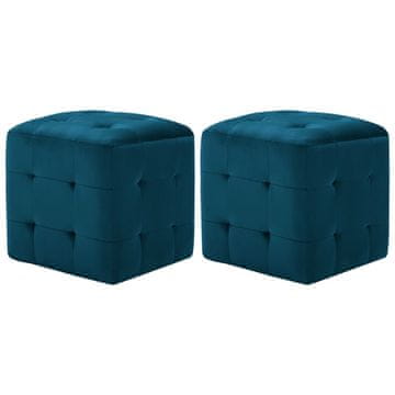 Vidaxl Pufovi, set od 2, plavi, 30 x 30 x 30 cm, baršun