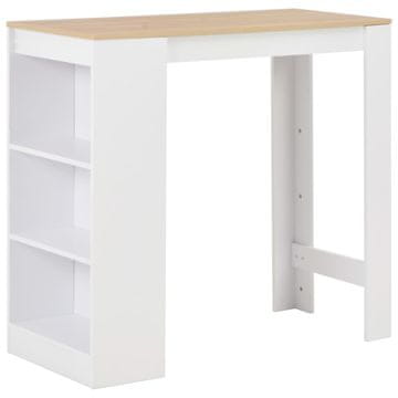 Vidaxl Barski stol s policama Bijeli 110 x 50 x 103 cm