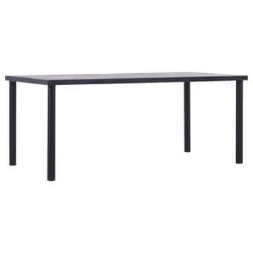 Vidaxl Blagovaonski stol crno-betonsko-sivi 180x90x75 cm MDF