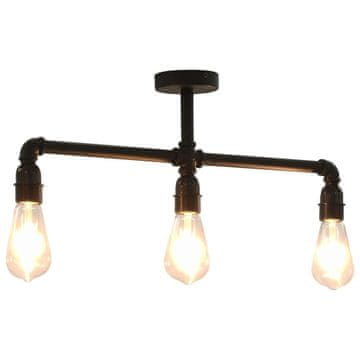 Vidaxl Stropna lampa, crna, 3 E27 žarulje