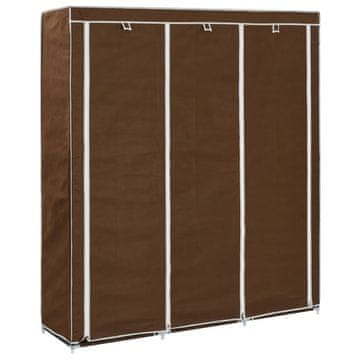 Vidaxl Ormar s pretincima i šipkama smeđi 150x45x175 cm tkanina