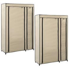 Vidaxl 282424 Folding Wardrobes 2 pcs Cream 110x45x175 cm Fabric