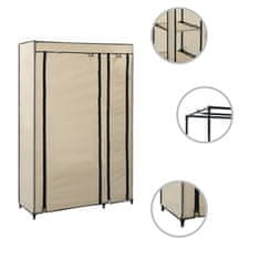 Vidaxl 282424 Folding Wardrobes 2 pcs Cream 110x45x175 cm Fabric