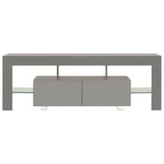 Vidaxl TV ormarić s LED svjetlima visoki sjaj sivi 130 x 35 x 45 cm