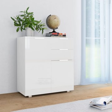 Vidaxl Komoda s ladicama visoki sjaj bijela 71 x 35 x 76 cm iverica