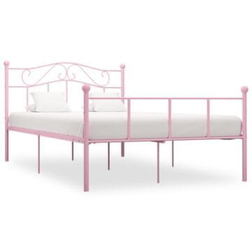 Vidaxl Okvir za krevet roze metal 160 x 200 cm