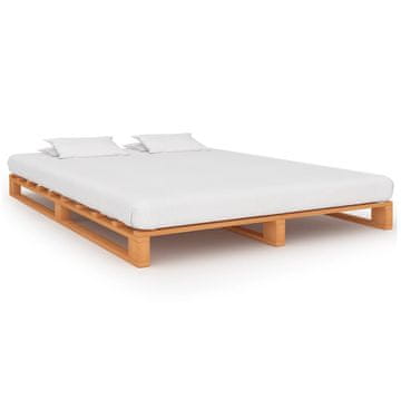 Vidaxl Okvir za krevet od paleta, smeđi, masivni borov drvo 140 x 200 cm