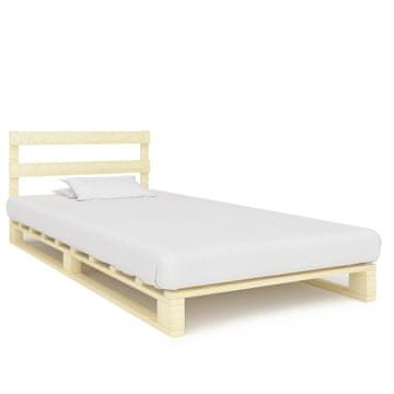 Vidaxl Okvir za krevet od paleta od punog borovog drva 90 x 200 cm