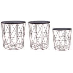 Vidaxl Stolići za kavu 3 kom bakreni