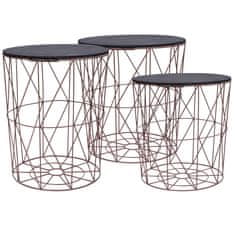 Vidaxl Stolići za kavu 3 kom bakreni