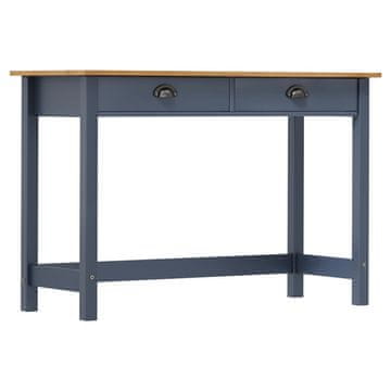 Vidaxl Hill Konzolni stolić s 2 ladice sivi 110x45x74 cm masivni bor