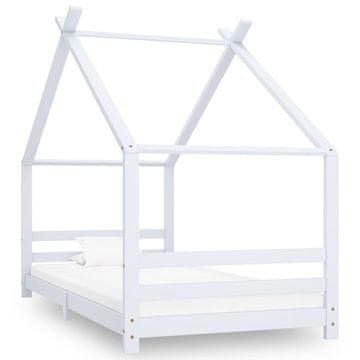 Vidaxl Okvir za dječji krevet bijeli masivni borov drvo 90 x 200 cm