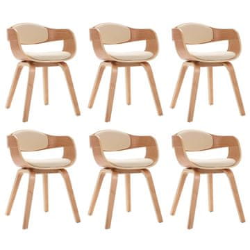 Vidaxl Blagovaonske stolice 6 kom od savijenog drva i umjetne kože