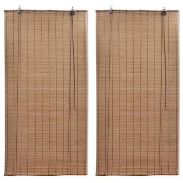 Vidaxl Bambusove rolo zavjese, 2 kom, 150 x 220 cm, smeđe