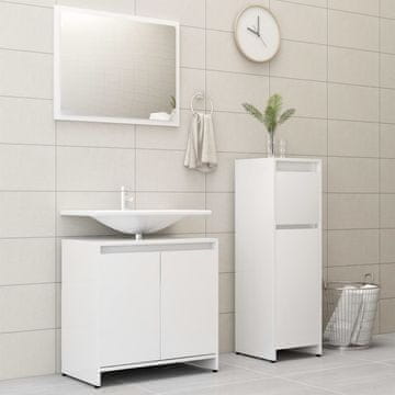 Vidaxl 3-dijelni set kupaonskog namještaja, bijeli, iverica