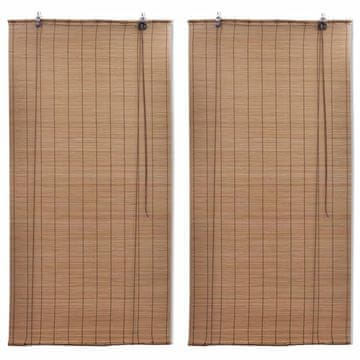 Vidaxl Bambusove rolo zavjese, 2 kom, 120 x 220 cm, smeđe