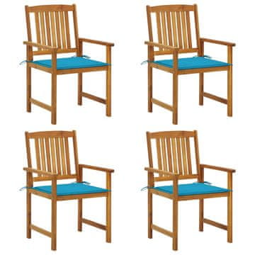 Vidaxl Vrtne stolice s jastucima 4 kom od masivnog drva bagrema