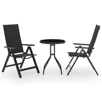 Vidaxl 3-dijelni bistro set crni i antracit