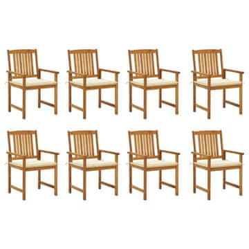 Vidaxl Vrtne stolice s jastucima 8 kom od masivnog drva bagrema