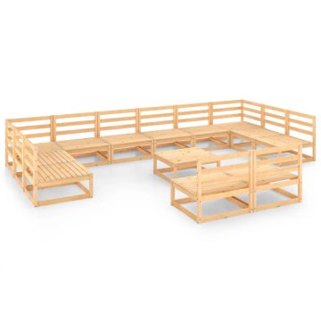 Vidaxl 13-dijelna vrtna garnitura od masivne borovine