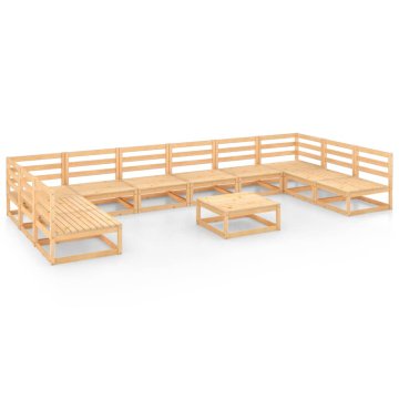 Vidaxl 11-dijelna vrtna garnitura od masivne borovine