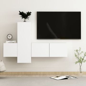 Vidaxl TV ormarić od 3 dijela, bijeli, materijal na bazi drveta