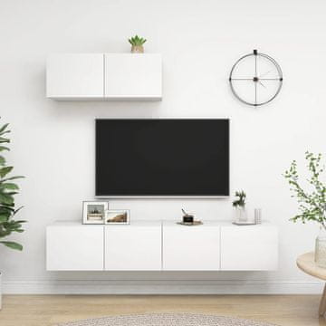 Vidaxl TV ormarići, 3 kom., bijeli, materijal na bazi drveta