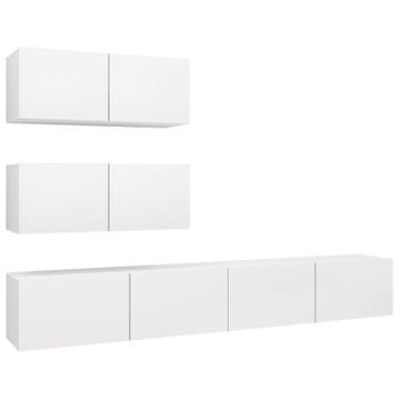 Vidaxl 4-dijelni set TV ormarića bijeli od konstruiranog drva