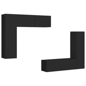 Vidaxl 4-dijelni set TV ormarića od konstruiranog drva crni