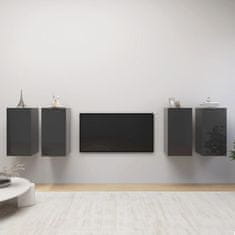 Vidaxl TV ormarići 4 kom sjajni sivi 30,5x30x60 cm konstruirano drvo