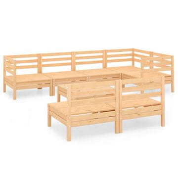 Vidaxl 8-dijelna vrtna garnitura od masivne borovine