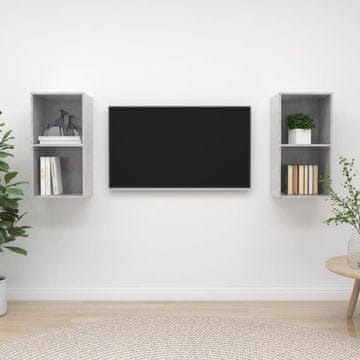 Vidaxl Zidni TV ormarići, 2 kom., betonsko sivi, iverica