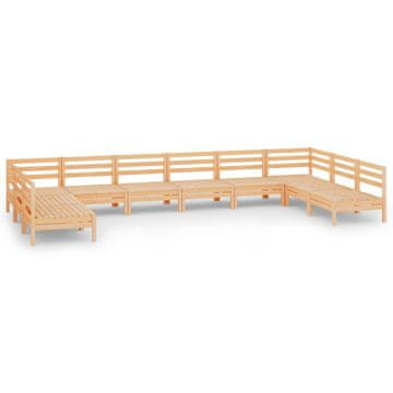 Vidaxl 10-dijelna vrtna garnitura od masivne borovine