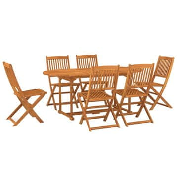 Vidaxl 7-dijelni vrtni blagovaonski set 180x90x75 cm bagremovog drva