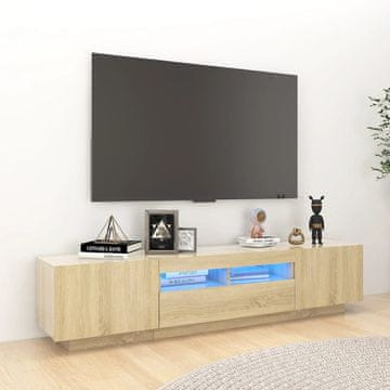 Vidaxl TV ormarić s LED rasvjetom, hrast Sonoma, 180x35x40 cm