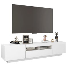 Vidaxl TV ormarić s LED svjetlima visoki sjaj bijeli 180 x 35 x 40 cm