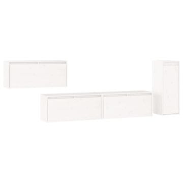 Vidaxl TV ormarići 4 kom bijeli od masivne borovine