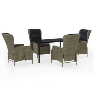 Vidaxl 5-dijelni vrtni blagovaonski set smeđi