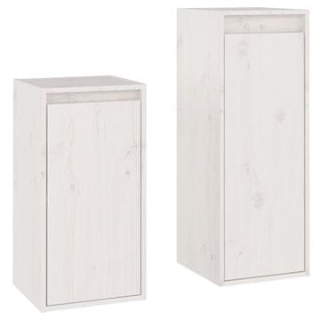 Vidaxl TV ormarići 2 kom bijeli od masivne borovine