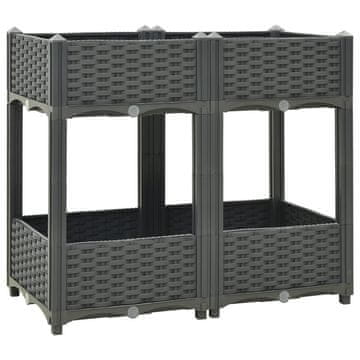 Vidaxl Povišena gredica 80 x 40 x 71 cm od polipropilena