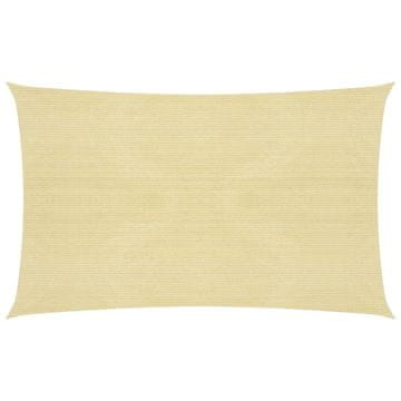 Vidaxl Jedro za zaštitu od sunca 160 g/m² bež 3 x 6 m HDPE
