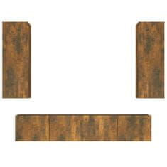 Vidaxl 4-dijelni set TV ormarića boja dimljenog hrasta drveni