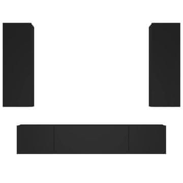 Vidaxl 4-dijelni set TV ormarića crni od konstruiranog drva