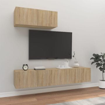 Vidaxl Set od 3 TV stalka, Sonoma hrast