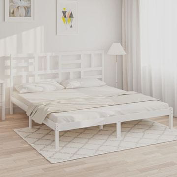 Vidaxl Okvir kreveta Bijeli Masivni drvo 180x200 cm